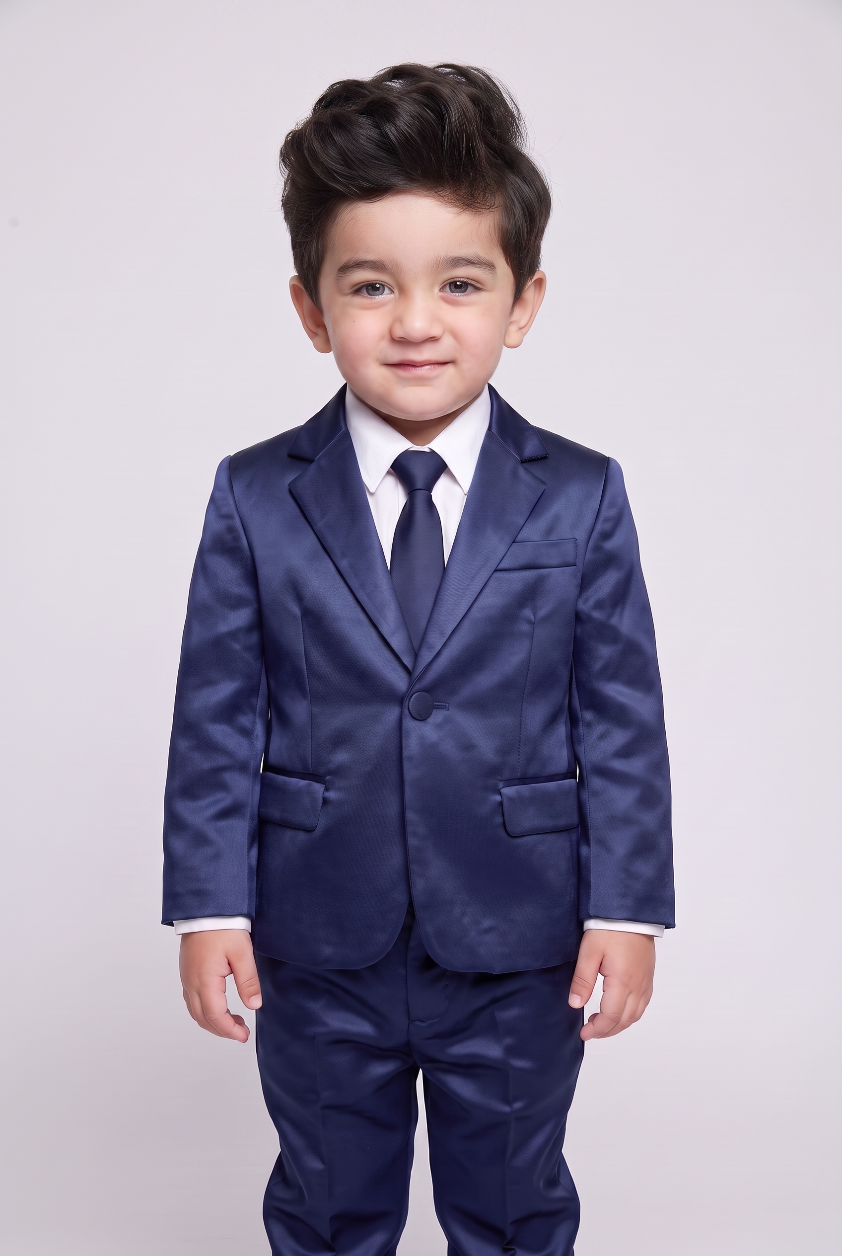 Costume Infantil Slim Italiano Prada Azul Marinho - Nicolas em pe