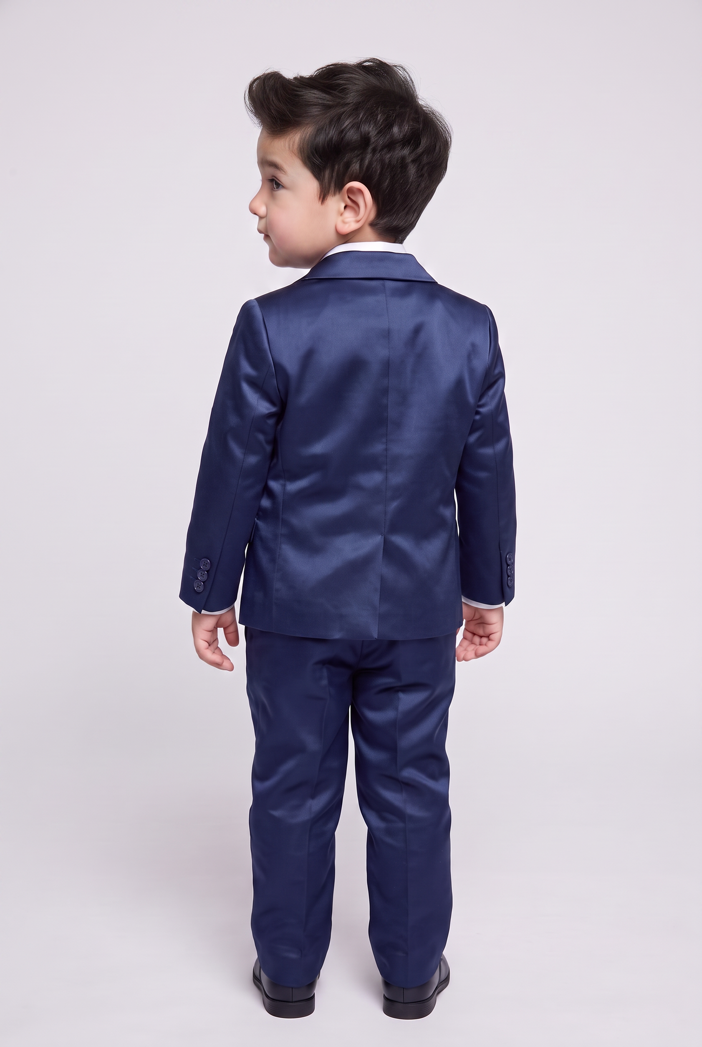 Costume Infantil Slim Italiano Prada Azul Marinho - Nicolas vista traseira
