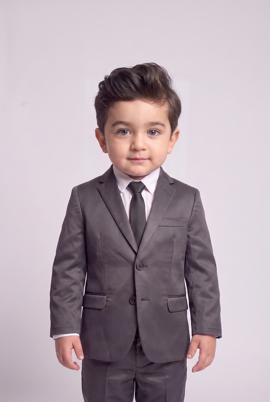 Costume Infantil Slim Italiano Poliviscose Grafite - frente