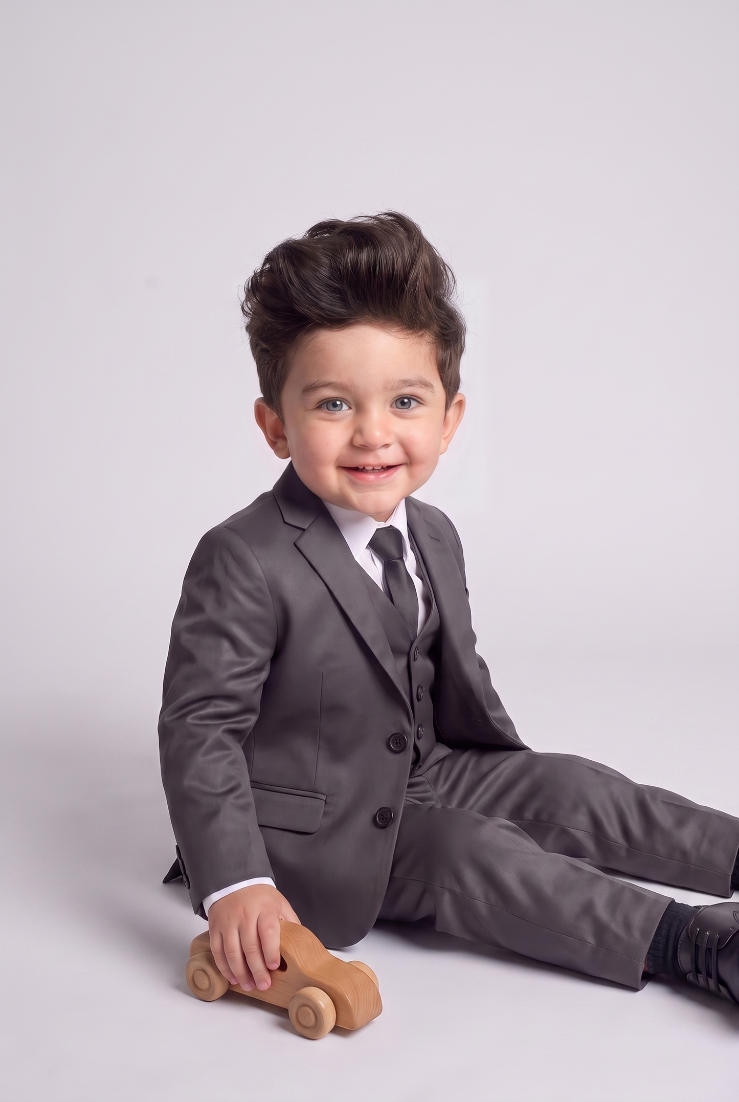 Costume Infantil Slim Italiano Poliviscose Grafite - sentado