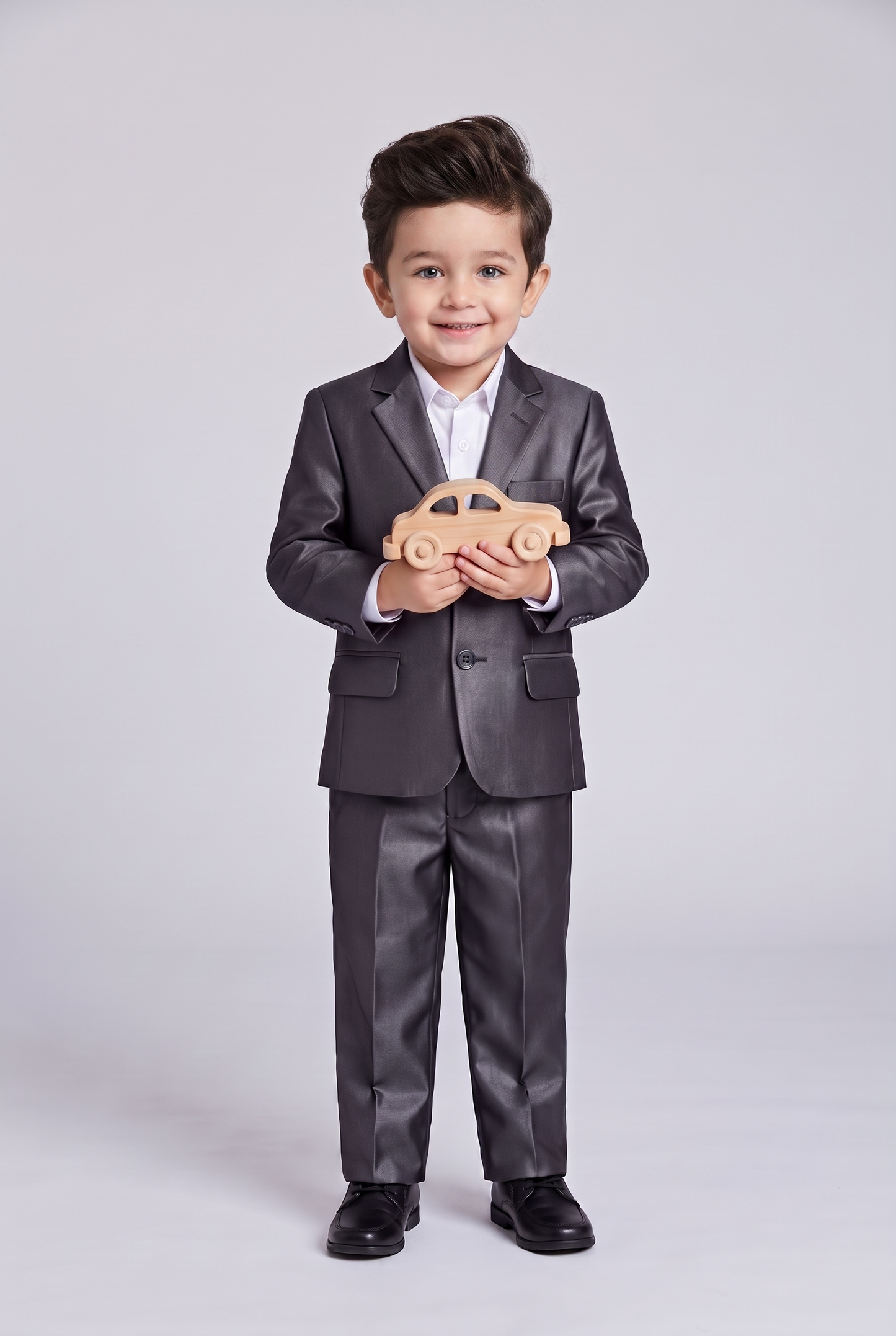 Costume Infantil Slim Italiano Poliviscose Chumbo - Nicolas com carrinho