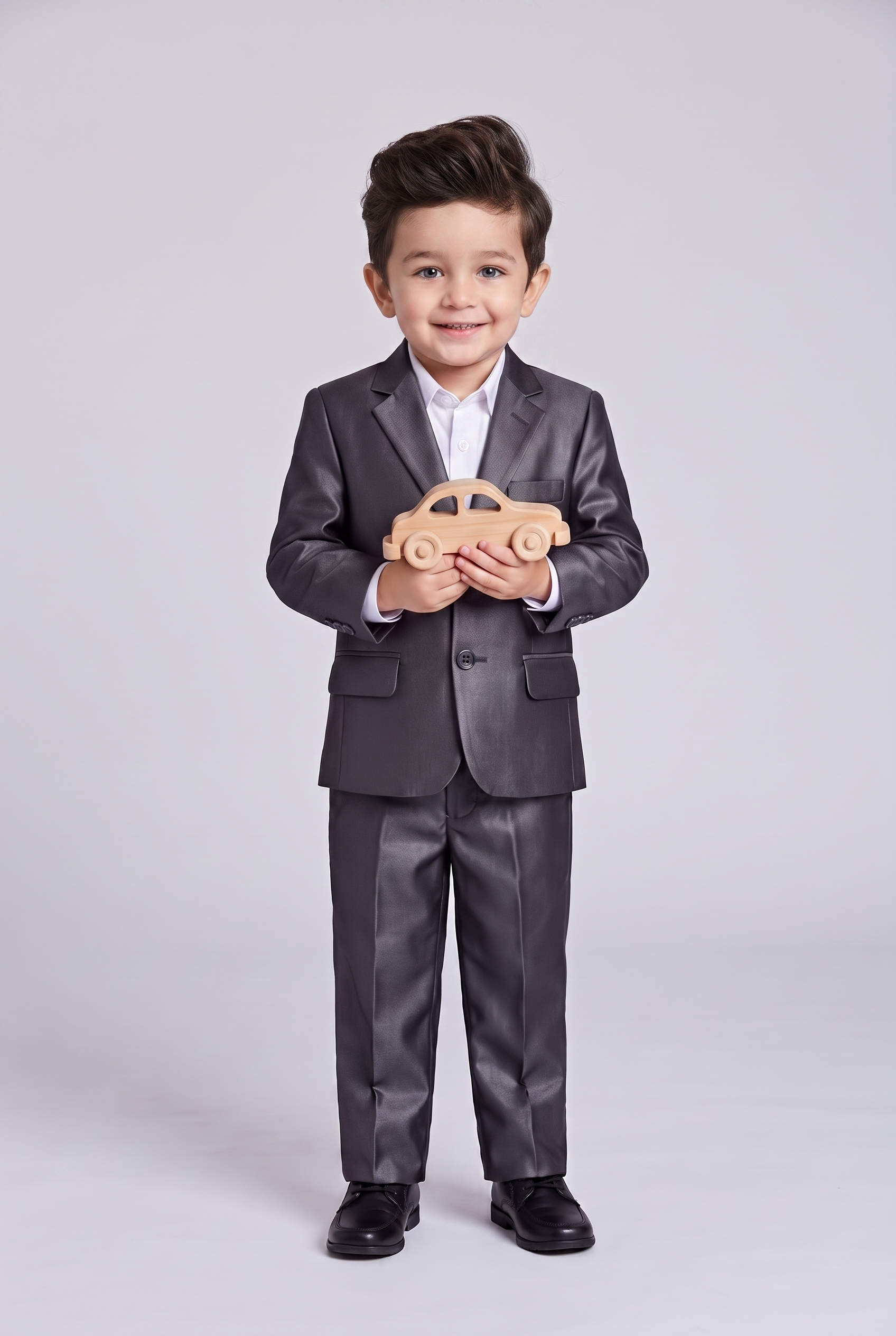Costume Infantil Slim Italiano Poliviscose Chumbo - Nicolas com carrinho
