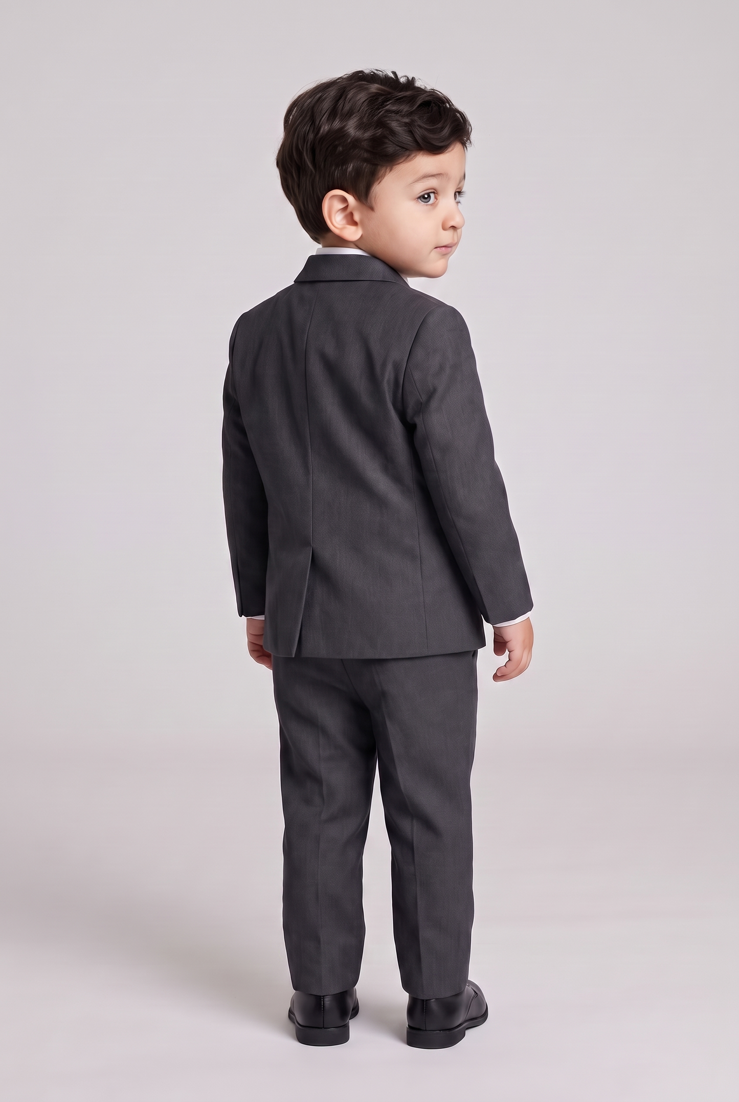 Costume Infantil Slim Italiano Poliviscose Chumbo - vista de costas