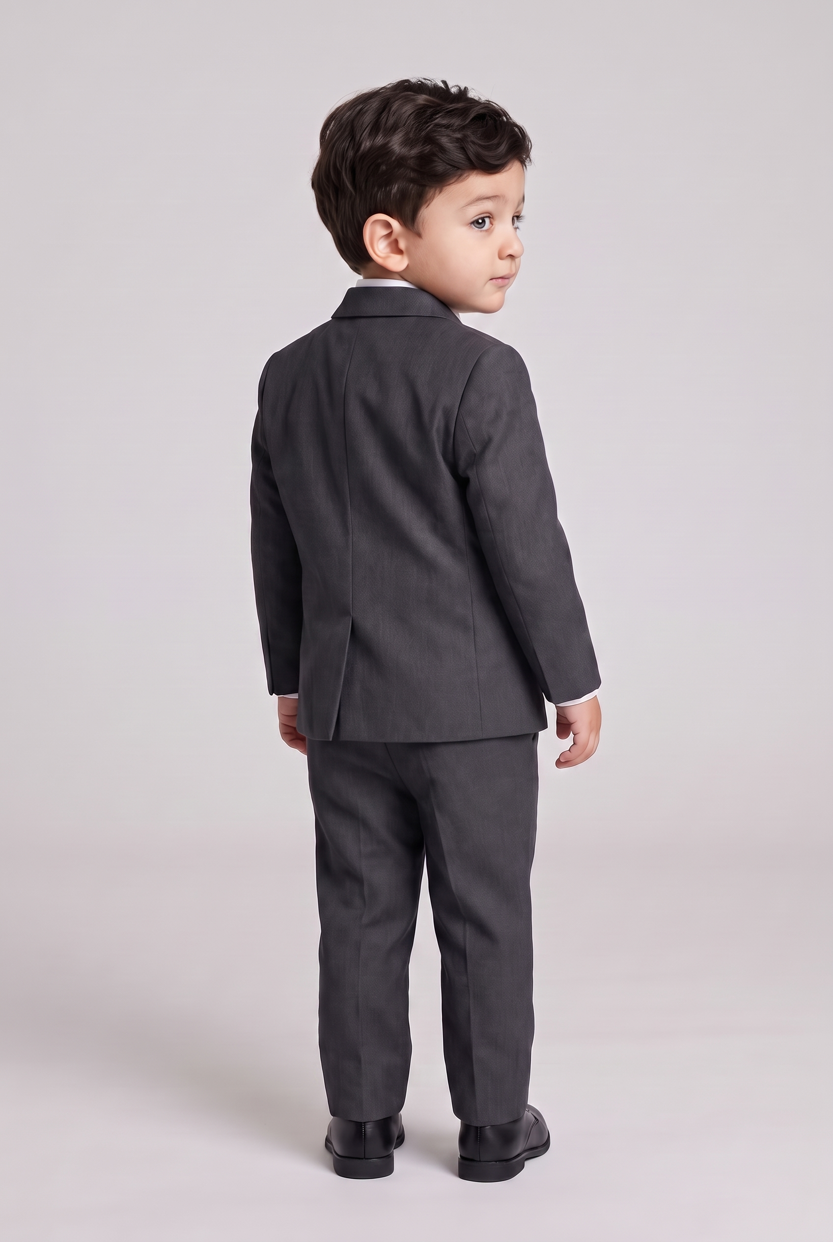 Costume Infantil Slim Italiano Poliviscose Chumbo - vista de costas