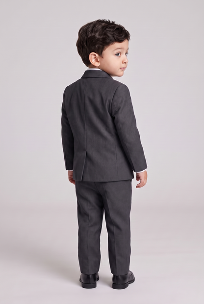 Costume Infantil Slim Italiano Poliviscose Chumbo - vista de costas