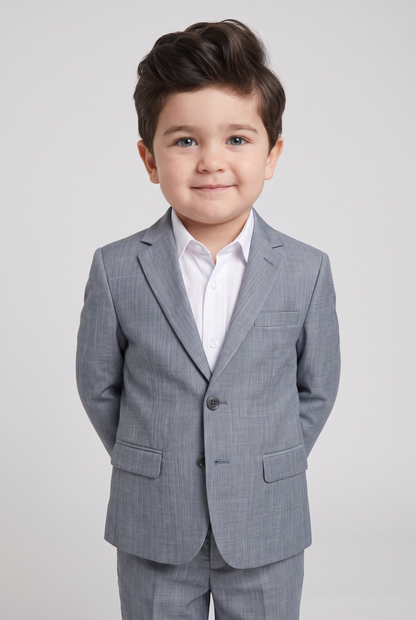Costume Infantil Slim Italiano Melange Cinza Médio - menino de 2 anos