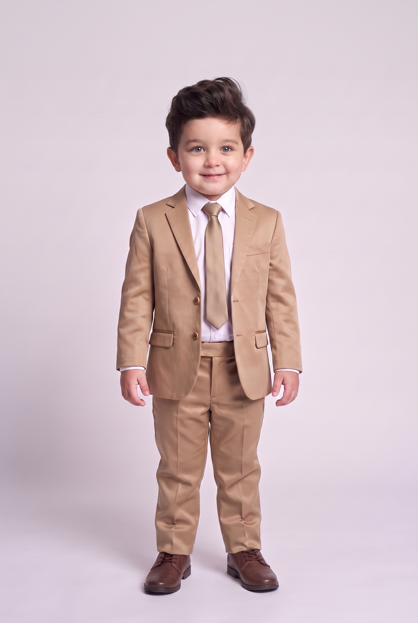 Costume Infantil Slim Italiano Poliviscose Caqui - corpo inteiro frente