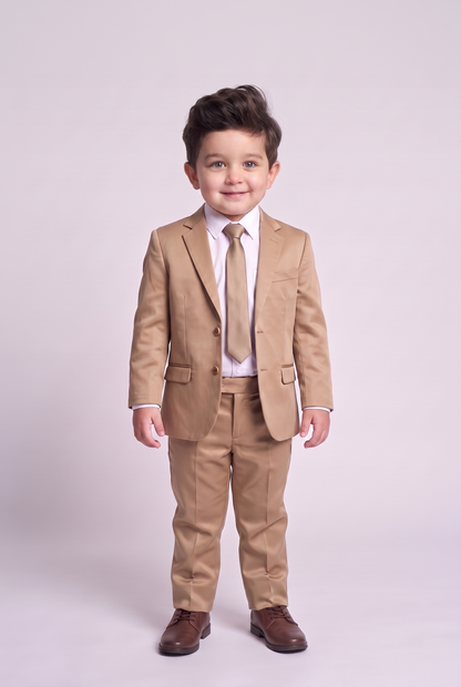 Costume Infantil Slim Italiano Poliviscose Caqui - corpo inteiro frente