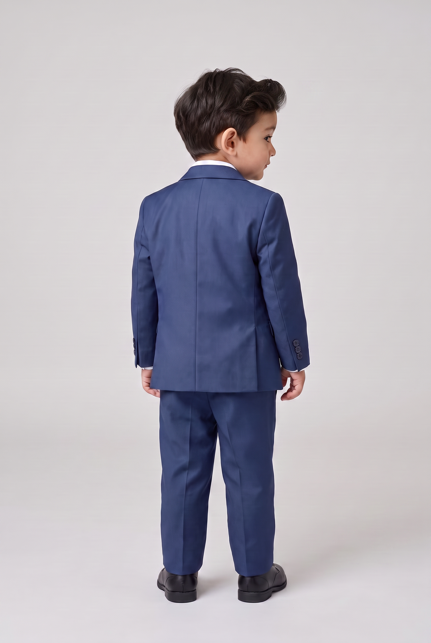 Costume Infantil Slim Italiano Poliviscose Azul Indico - vista de costas