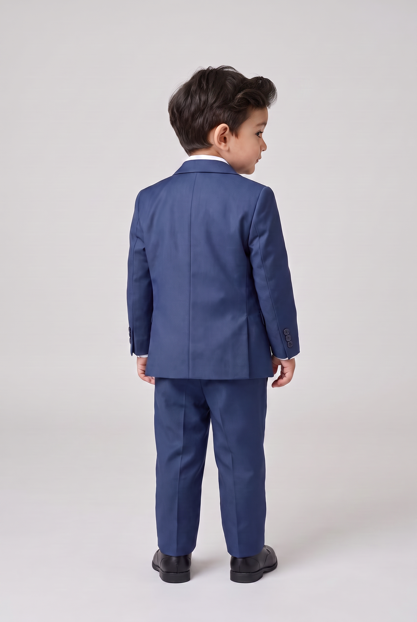 Costume Infantil Slim Italiano Poliviscose Azul Indico - vista de costas