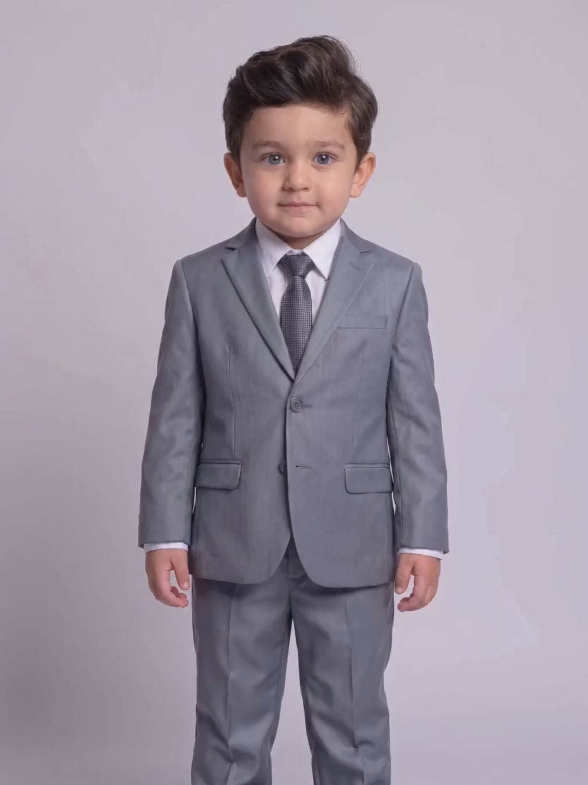 Costume Infantil Poliviscose Cinza Médio em movimento