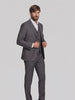 Terno Slim Italiano Poliviscose Grafite em movimento