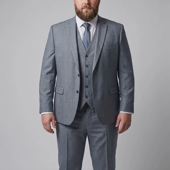 Terno Plus Size Melange Cinza Médio em movimento