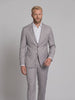 Costume Slim Italiano Poliviscose Cinza Claro em movimento