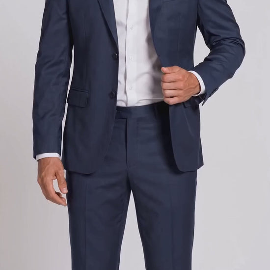 Blazer Poliviscose Azul Marinho em movimento