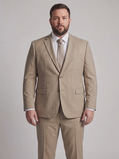 Costume Plus Size Melange Bege em movimento