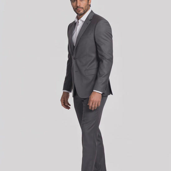 Costume Slim Italiano Poliviscose Chumbo em movimento