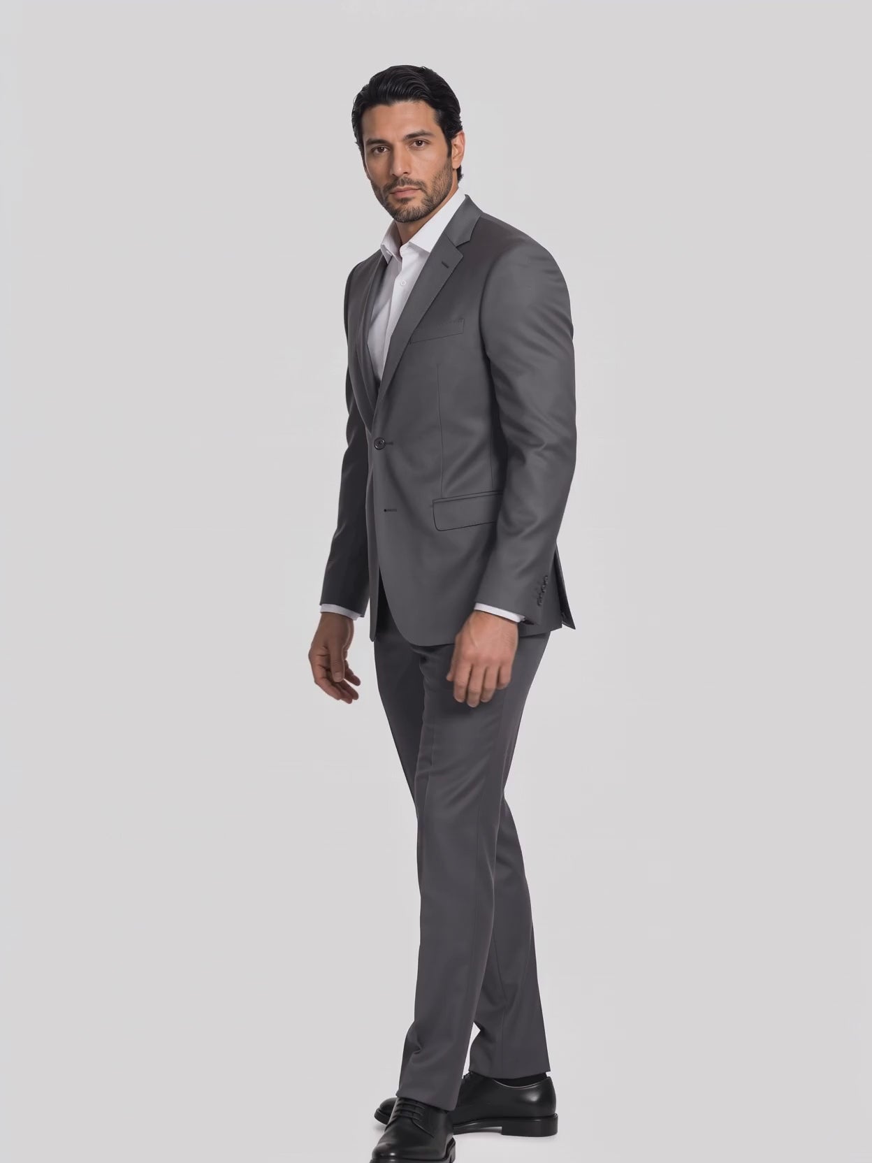 Costume Slim Italiano Poliviscose Chumbo em movimento