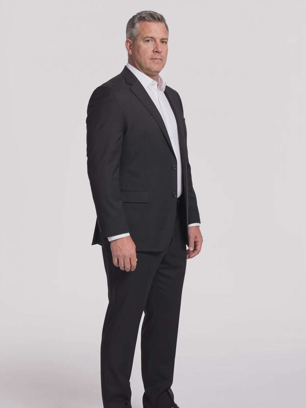 Costume Plus Size Microfibra Preto em movimento