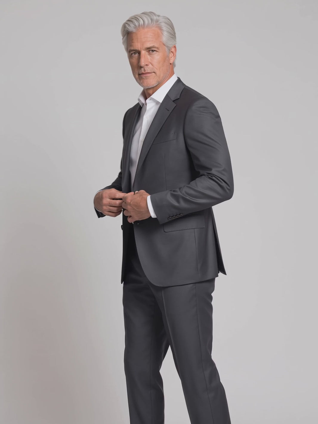 Costume Slim Italiano Poliviscose - Grafite em movimento
