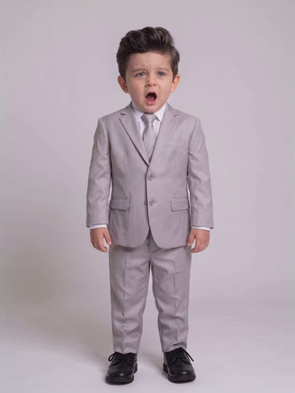 Costume Infantil Poliviscose Cinza Claro em movimento