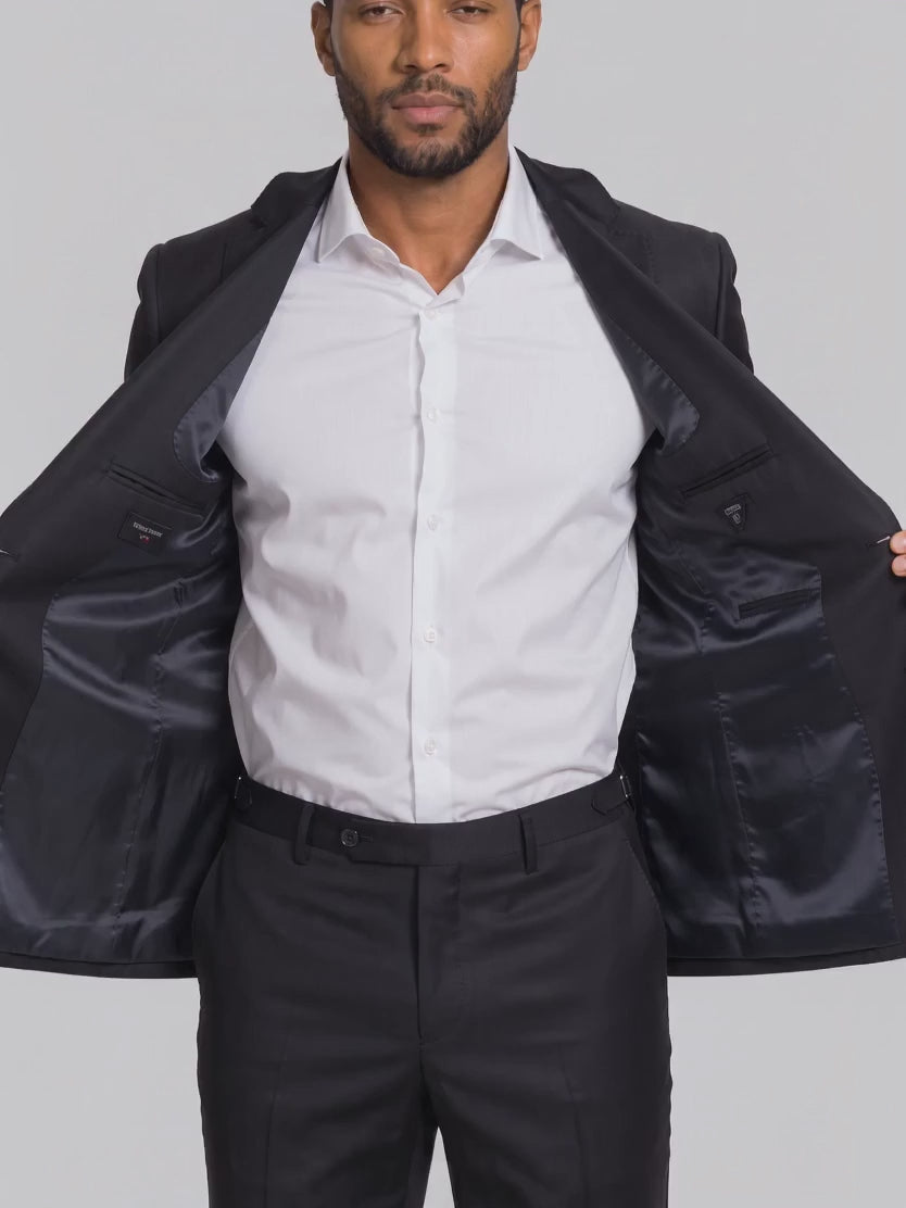 Blazer Poliviscose Preto em movimento