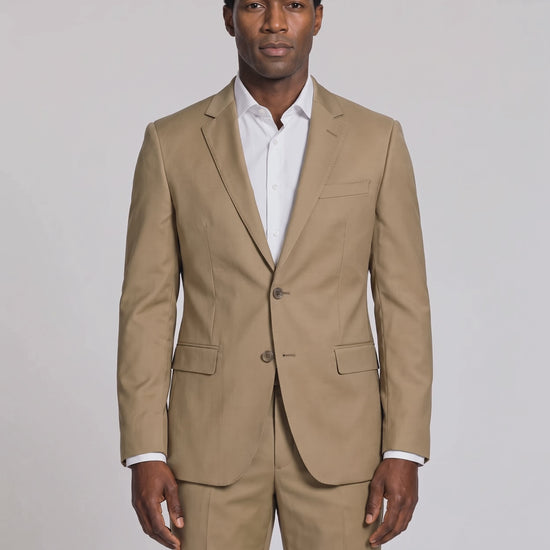 Costume Slim Italiano La Fria - Caqui em movimento