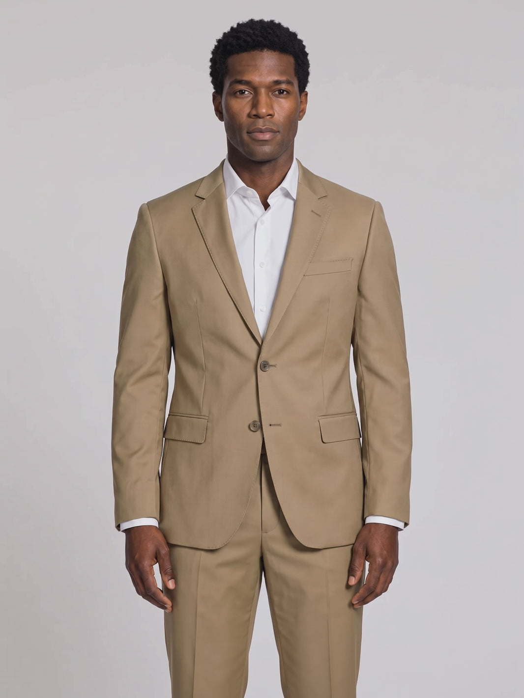 Costume Slim Italiano La Fria - Caqui em movimento
