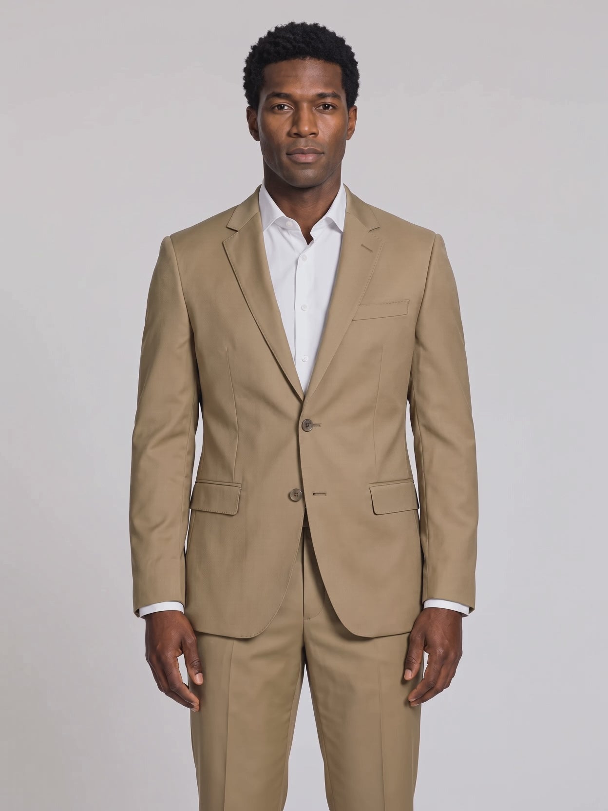 Costume Slim Italiano La Fria - Caqui em movimento