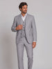 Costume Regular Italiano Microfibra Cinza Claro em movimento