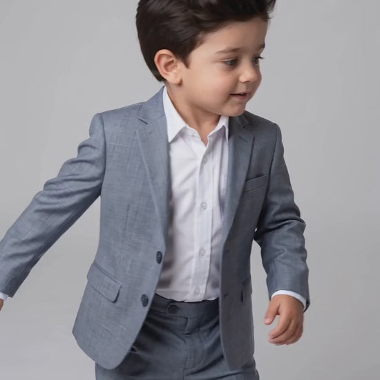 Costume Infantil Melange Cinza Médio em movimento
