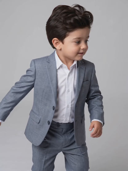 Costume Infantil Melange Cinza Médio em movimento