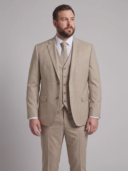 Terno Plus Size Melange Bege em movimento